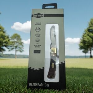 Old Timer 3OT Bearhead Traditional Lockback Pocket Knife with 2.2in High Carb
